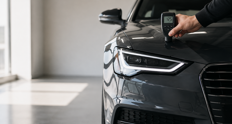 Pre-purchase inspection: car under inspection